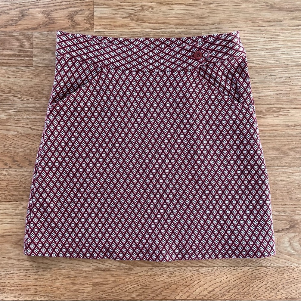 Red and White Mini Pencil Skirt for Casual Work